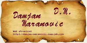 Damjan Maranović vizit kartica